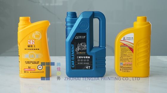 Blaasfles in de mal Etiketten Motoroliefles Sticker Lage statische