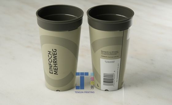 Aanpassing Invorm Etiket Melk Thee Plastic Cup Etiket Geen rimpels