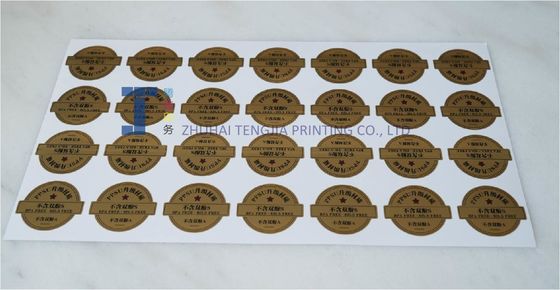 Op maat gemaakte kleuren PET metalen sticker etiketten Ronde sticker