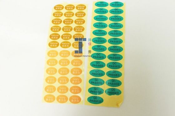 Glanzend mat laminaat ovaal Afdrukbare stickers Qc Gesloten etiketten Rond