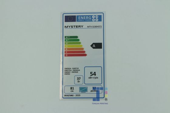 Aanpasbaar energie-efficiëntie-etiket Energiebesparende sticker voor koelkast