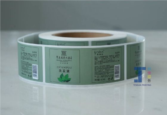 Sterk kleverig shampoo-sticker etiket waterdicht rolverpakking