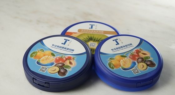 Op maat gemaakte PP PE in vorm etiketten voor het deksel van melkpoeder blik